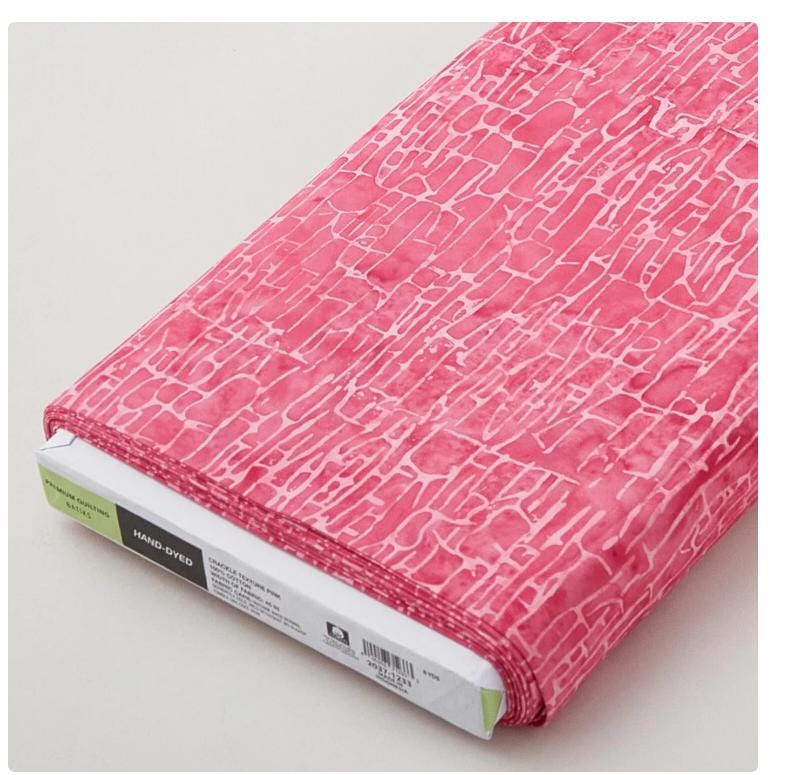 Pink Crackle Texture Batiks Yardage - Island Batiks