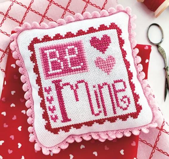 Be Mine Lindsey's Stamp Series Cross Stitch Pattern - Primrose Cottage Stitches