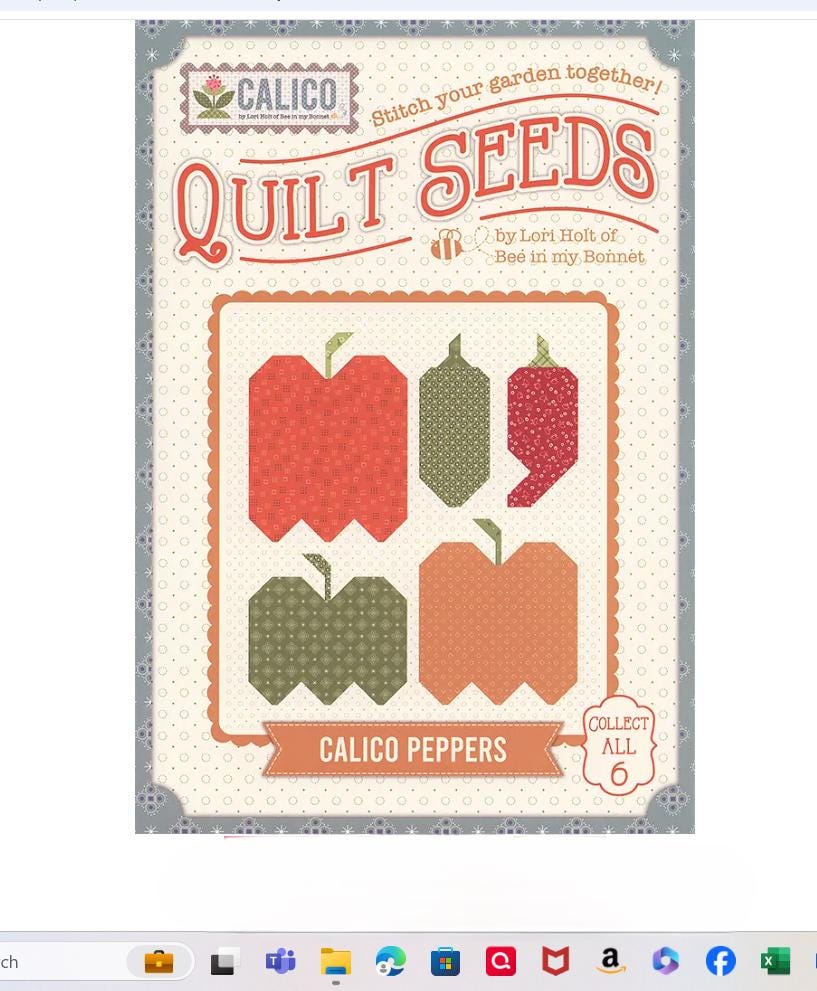 Calico Quilt Seeds Peppers Quilt Pattern - Lori Holt - Bee in my Bonnet