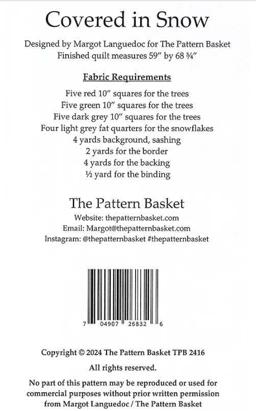 Covered in Snow Quilt Pattern - Margot Languedoc Designs - The Pattern Basket