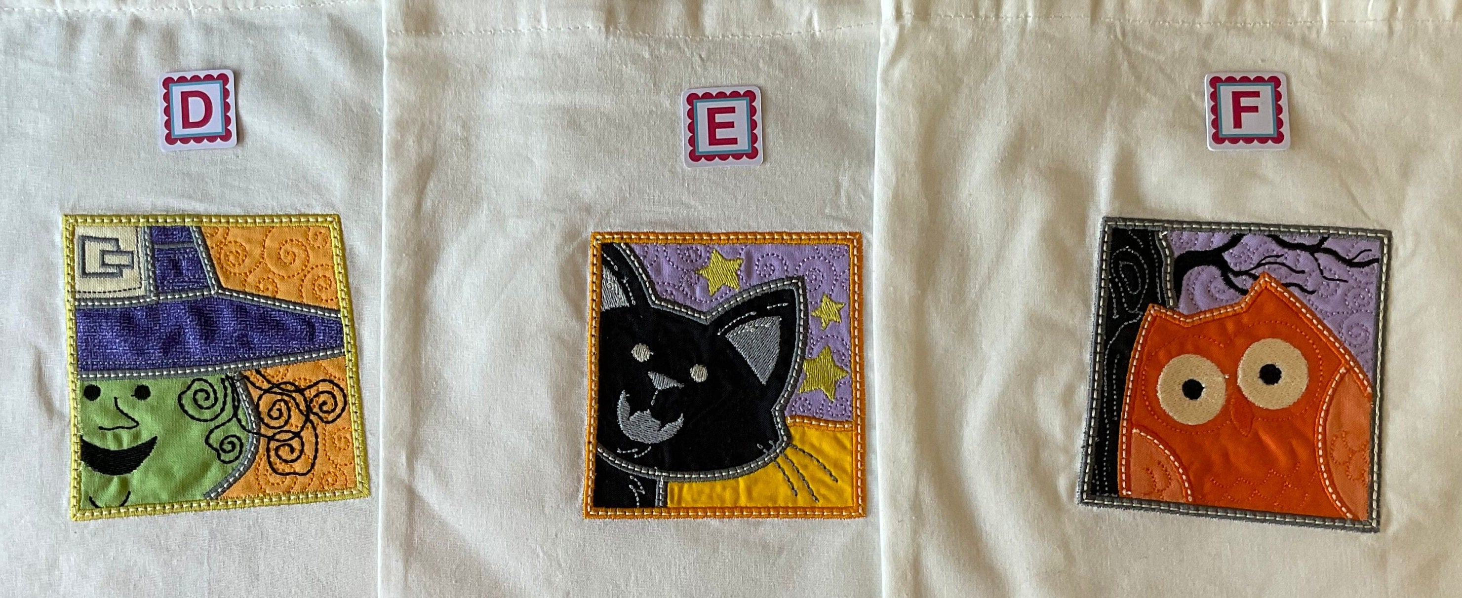 Embroidered Halloween Trick or Treat Bags/Gift Bags by Jo
