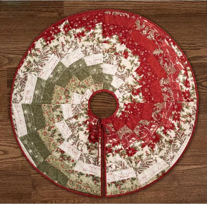 Bargello Quilt As You Go Christmas Tree Skirt Pattern - Shabby Fabrics