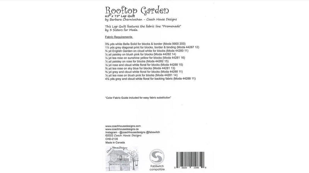 Rooftop Garden Quilt Pattern - Coach House Designs