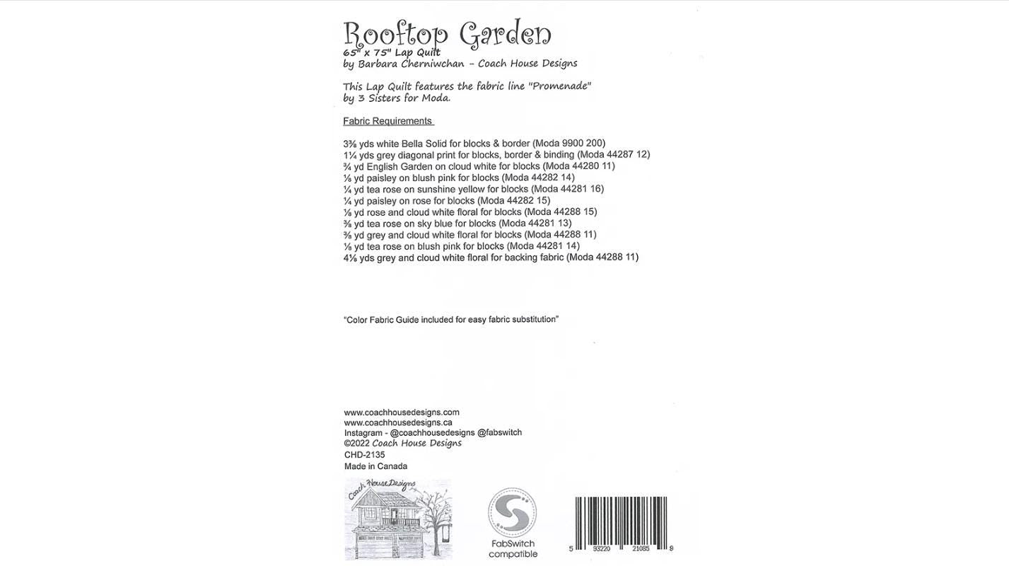 Rooftop Garden Quilt Pattern - Coach House Designs