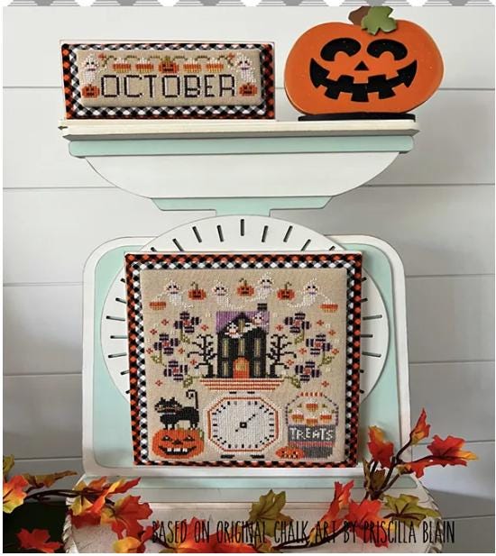 October Weigh In Cross Stitch Pattern - Stitching with the Housewives