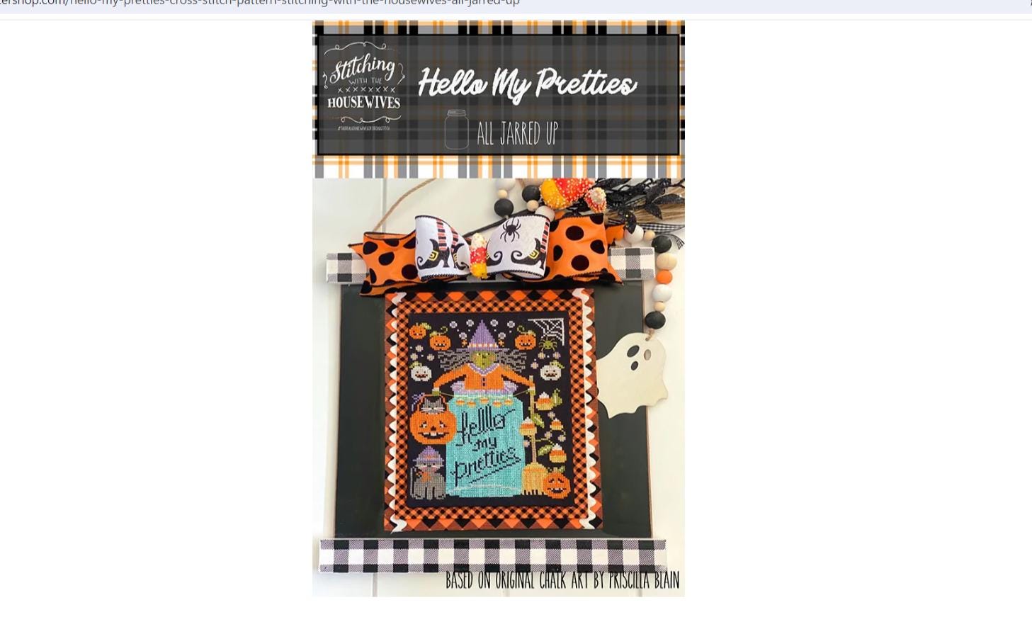 Hello My Pretties Cross Stitch Pattern - Stitching with the Housewives - All Jarred Up