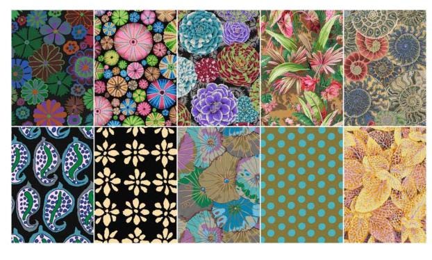 Kaffe Fassett Fat Quarter Bundle: Dark Colorway, August 2024 Collection