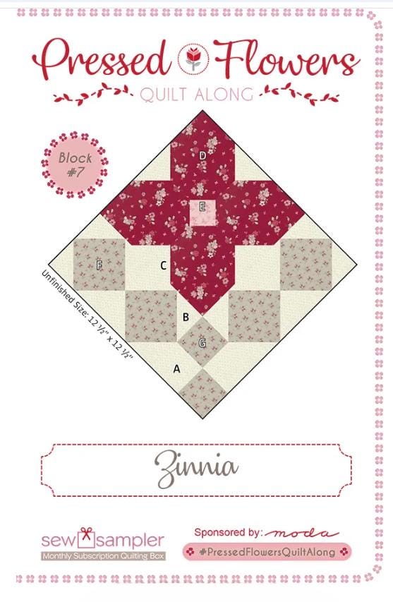 Zinnia Quilt Card  - Sew Sampler