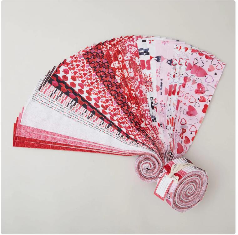 Love Matters Jelly Roll - Clothworks - Claudia Bianchi
