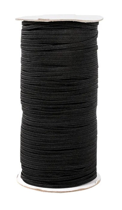 Black Flat Elastic - 0.125" x 200 Yards, Sewing & Crafting