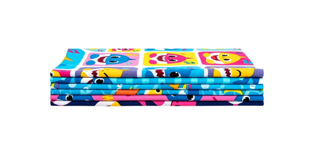 Baby Shark Fabric Half Yard Bundle - David Textiles 6/pkg