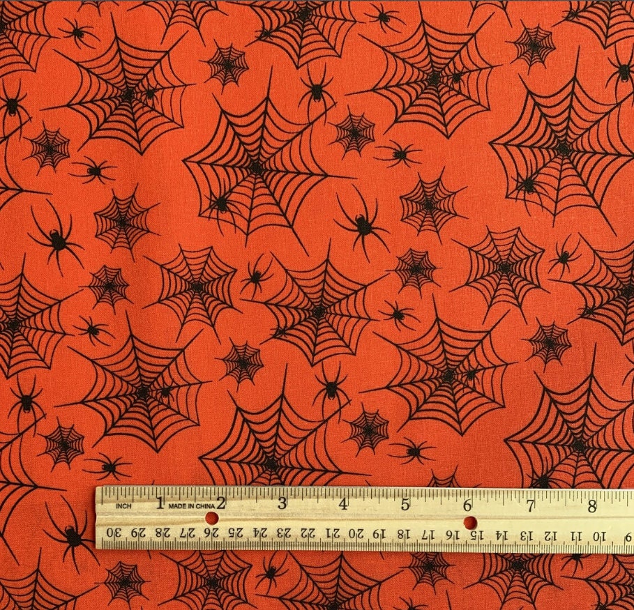 Bewitched Spider Web Glitter Halloween Yardage – Fabric Traditions