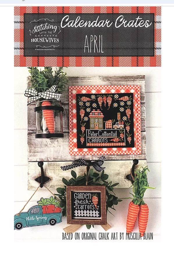 April Calendar Crates Cross Stitch Pattern - Stitching with Housewives