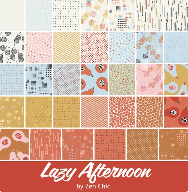 Lazy Afternoon Mini Charm Pack - Zen Chic - Moda Fabrics