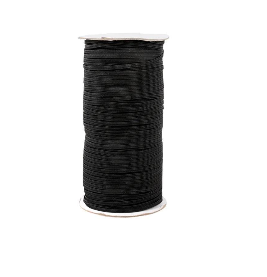 Black Flat Elastic - 0.125" x 200 Yards, Sewing & Crafting
