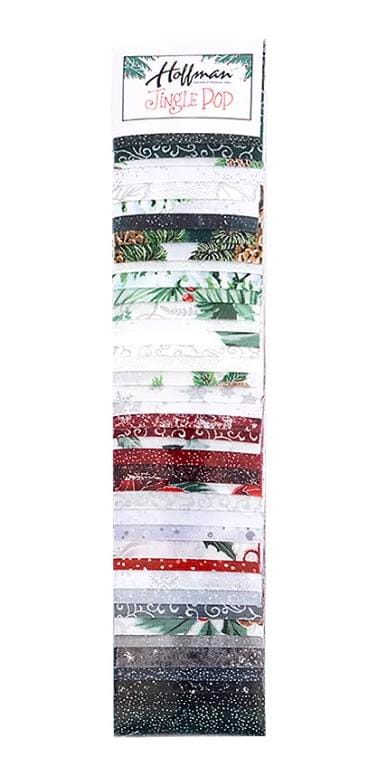 Silver Jingle Pops Jelly Roll 40/pkg. - Hoffman Fabrics