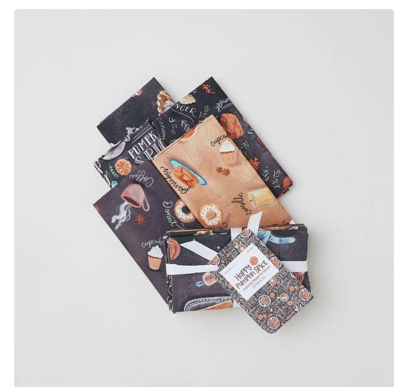Happy Pumpkin Spice Fat Quarter Bundle 5/pkg. - Lily & Val - Michael Miller