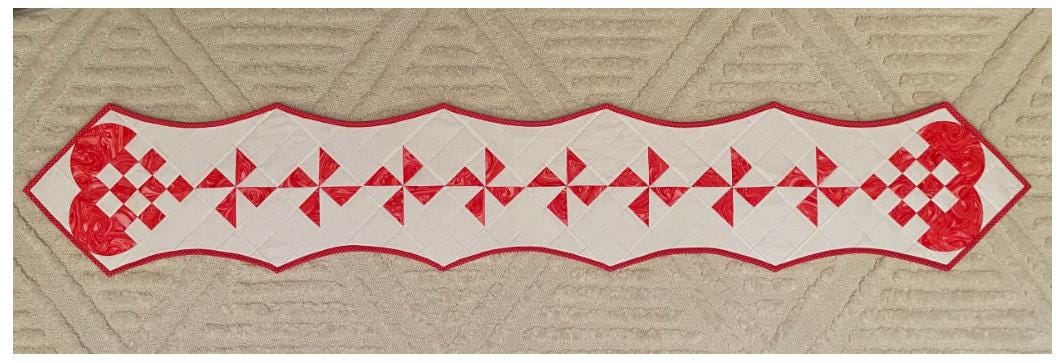 Spin For Love Table Runner Pattern - Quilted Garden Designs