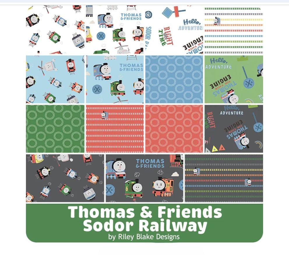 Thomas and Friends Sodor Railway Charm Pack - Riley Blake Designs