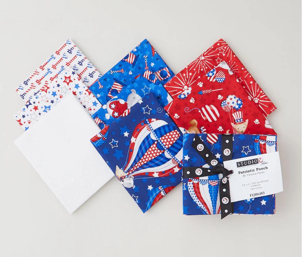 Patriotic Pooch Fat Quarter Bundle 9/pkg. - Victoria Hutto - Studio E