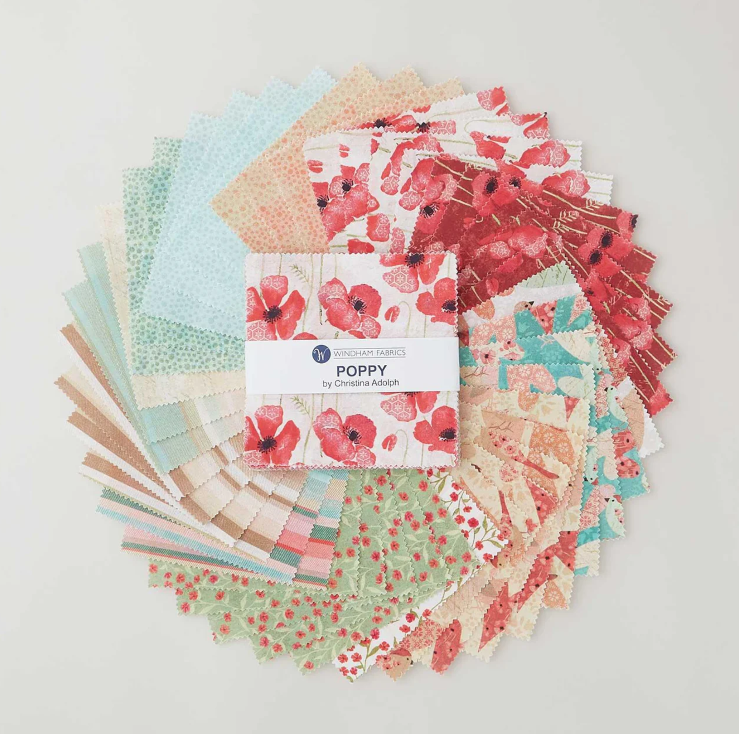 Poppy Charm Pack – 5" Squares | Christina Adolf for Windham Fabrics