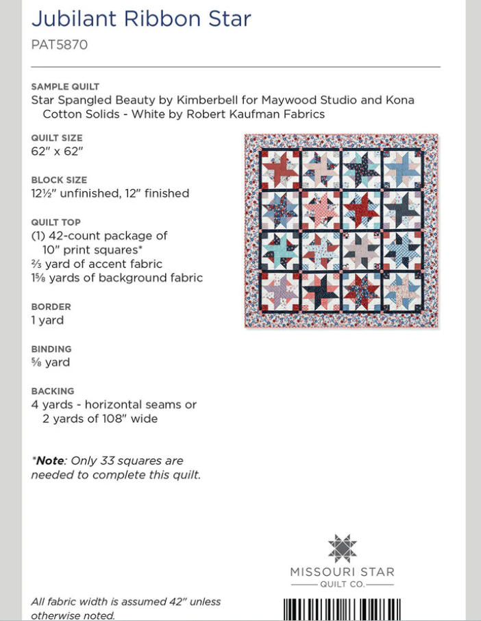 Jubilant Ribbon Star Quilt Pattern | Missouri Star