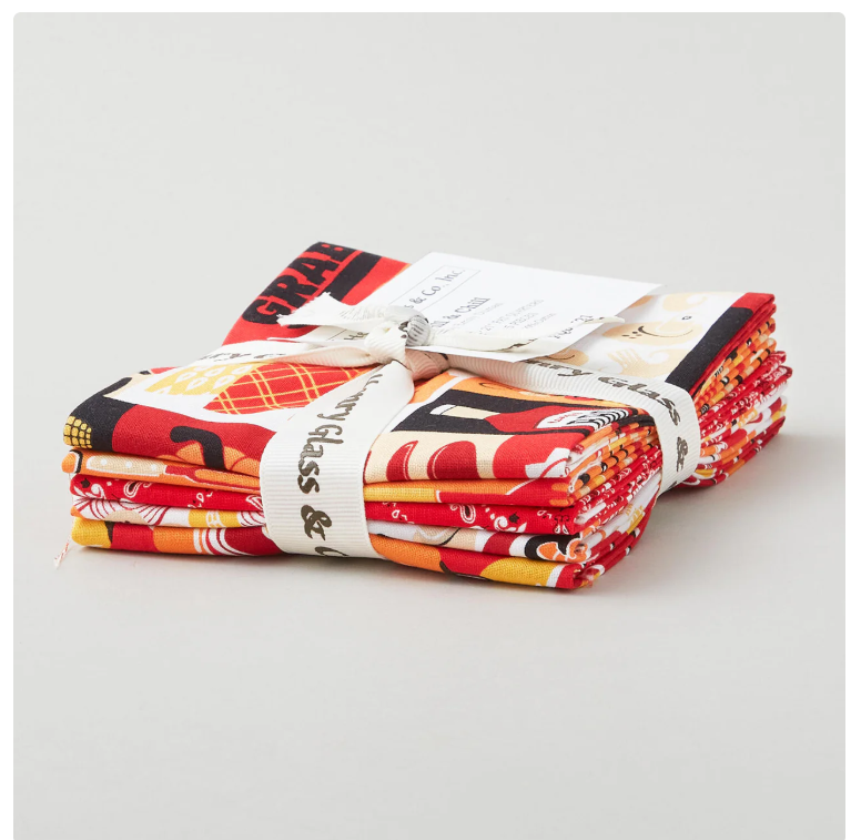 Grill & Chill Fat Quarter Bundle – 5 pcs Black | Emily Dumas for Henry Glass