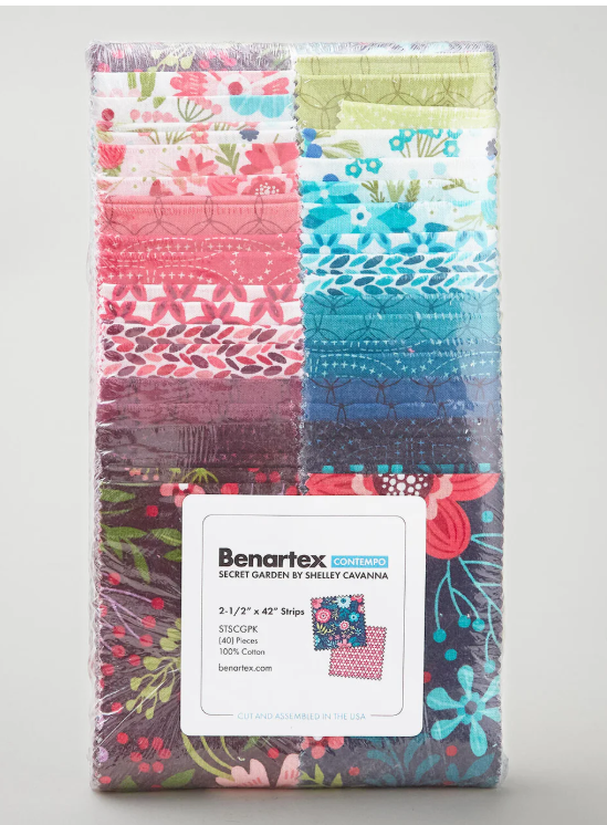 Secret Garden Jelly Roll – 2.5" Strips | Shelly Cavanna for Benartex Fabric