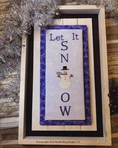 Let It Snow Cross Stitch Pattern - Needle Bling Designs