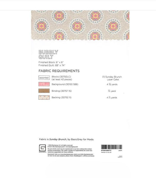 Bubbly Quilt Pattern  - BasicGrey Quilt Patterns