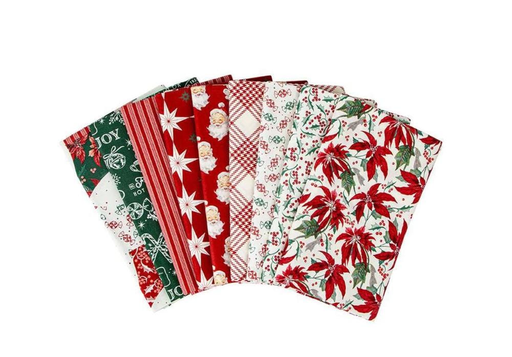 Merry Little Christmas Cream 1 Yard Bundle 9/pkg. - My Minds Eye - Riley Blake Designs