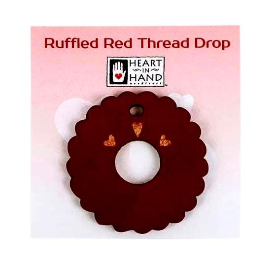 Ruffled Red Thread Drop - Heart in Hand