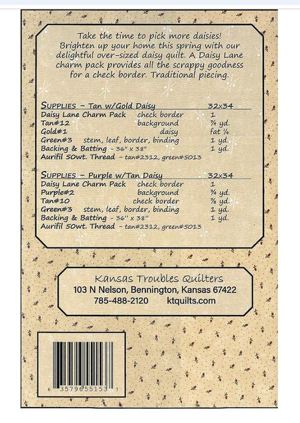 Pick More Daisies Quilt Pattern - Kansas Troubles Quilters Patterns