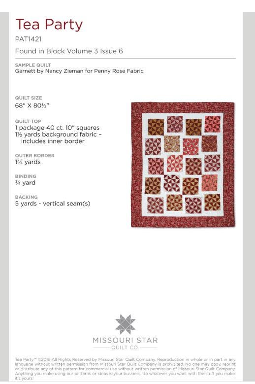 Tea Party Quilt Pattern - Missouri Star