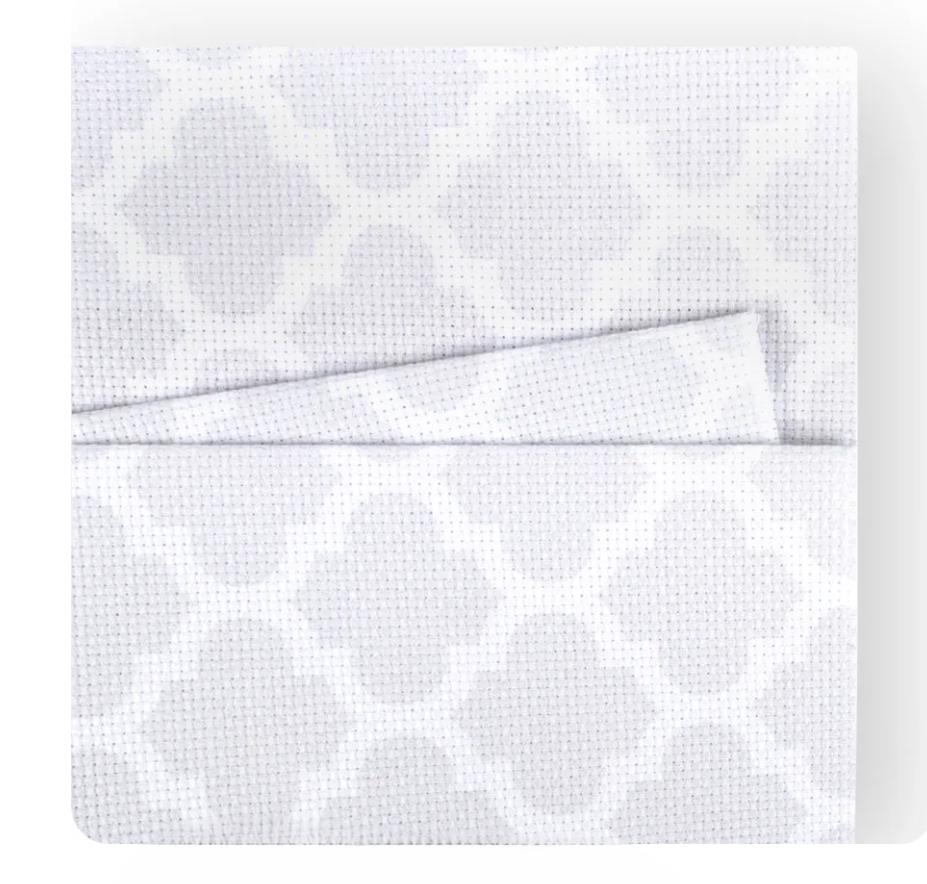 Gray Curved Tile 14 Count Aida 13" x 15" Cross Stitch Cloth - Fabric Flair