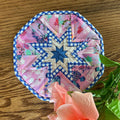 Pink Floral Quilted Folded Star Hot Pad/Trivet