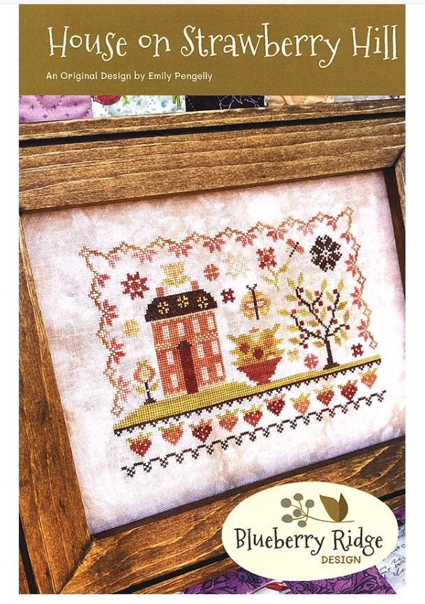 House on Strawberry Hill Cross Stitch Pattern - Blueberry Ridge Design