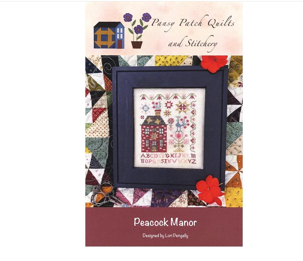 Peacock Manor Cross Stitch Pattern - Pansy Patch Quilts and Stitchery