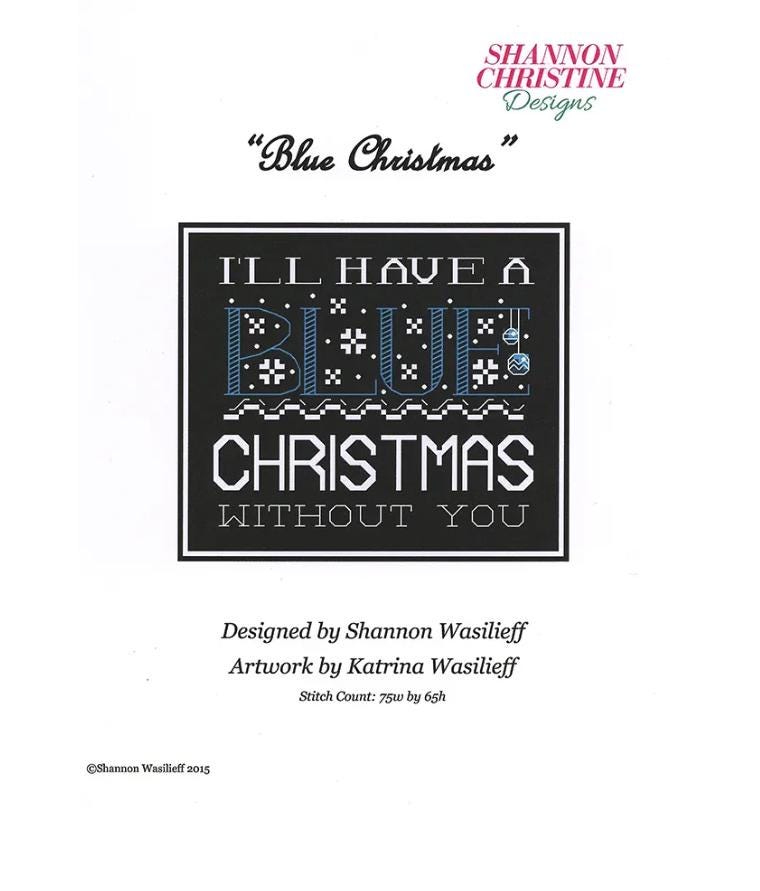 Blue Christmas Cross Stitch Pattern - Shannon Christine Designs