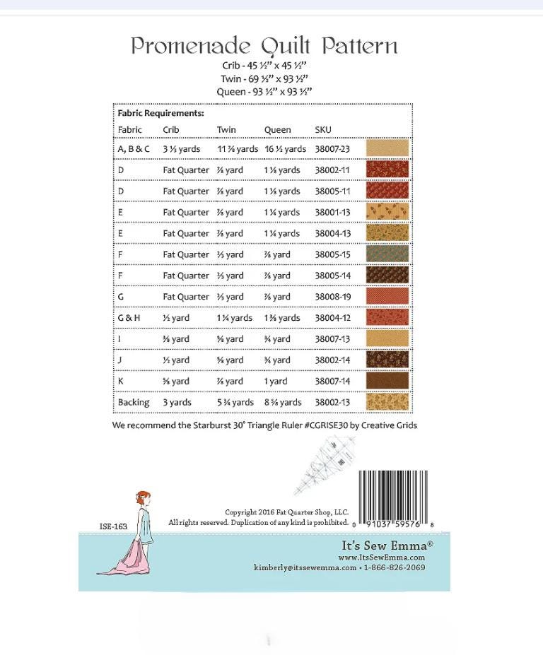 Promenade Quilt Pattern - It's Sew Emma