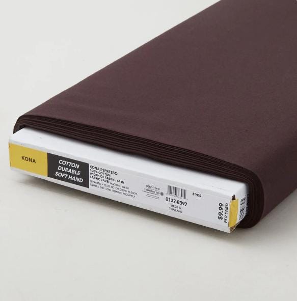 Espresso Kona Cotton - Robert Kaufman Fabrics