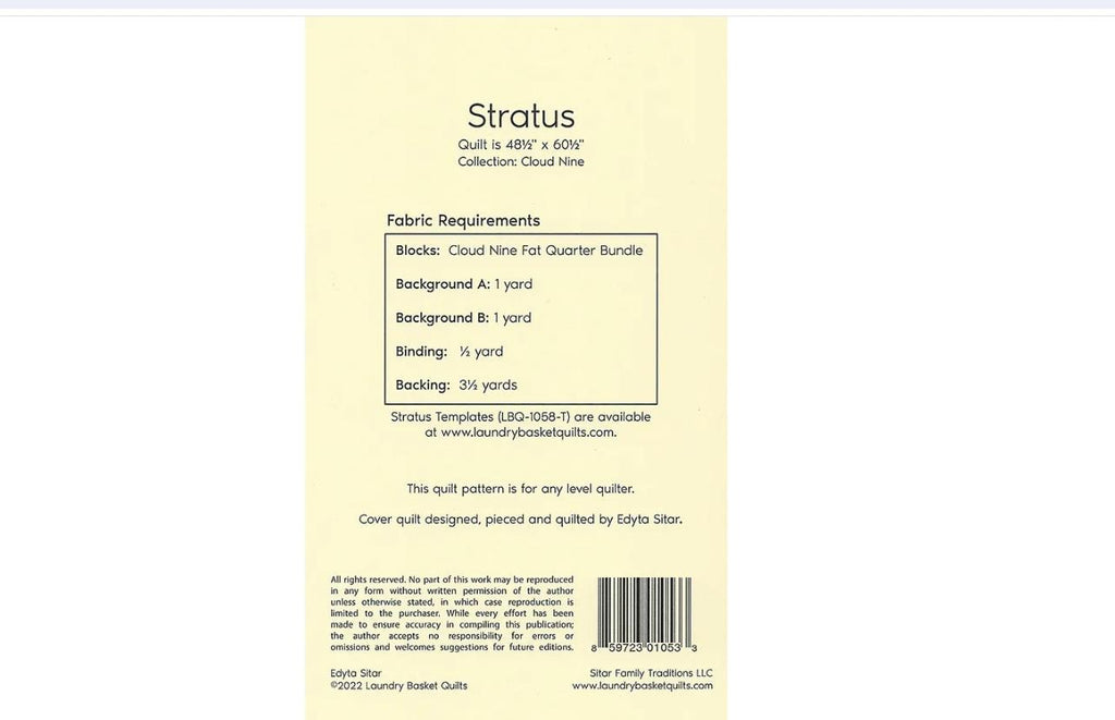Stratus Quilt Pattern - Laundry Basket Quilts