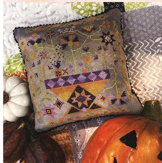 Betsy's Halloween Basket Cross Stitch Pattern - Pansy Patch Quilts and Stitchery