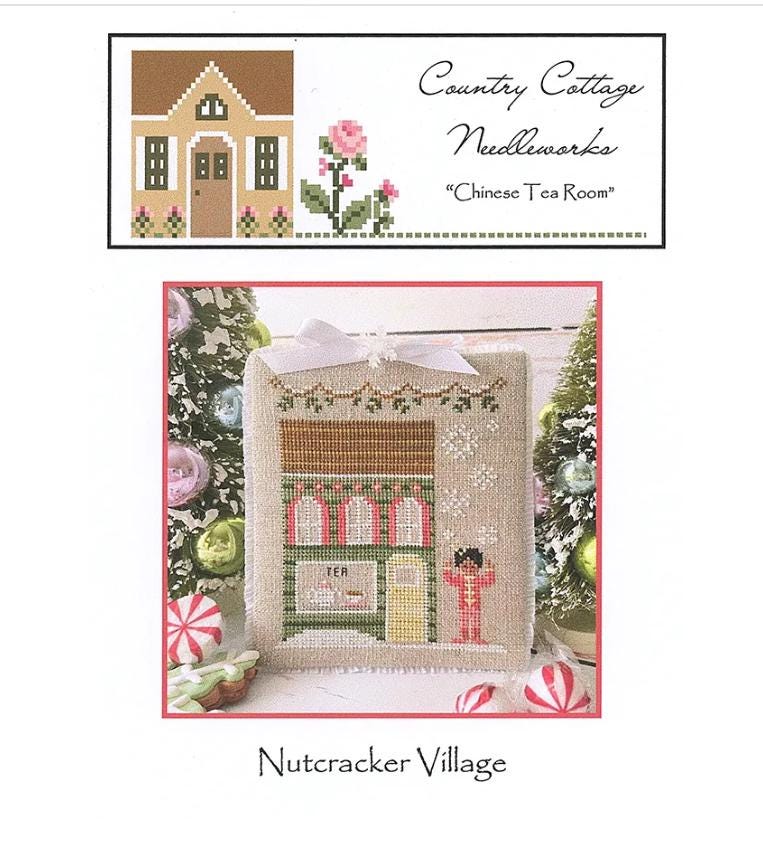 Chinese Tea Room Nutcracker Village Cross Stitch Pattern - Country Cottage Needleworks