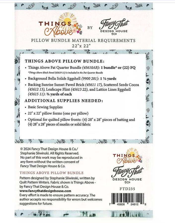 Things Above Pillow Bundle Quilt Pattern - Fancy That Design House