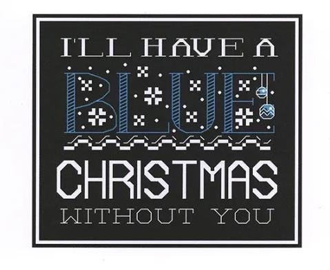 Blue Christmas Cross Stitch Pattern - Shannon Christine Designs