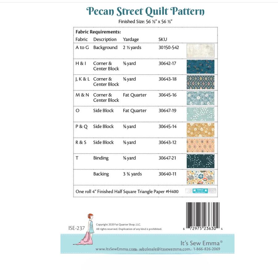 Pecan Street Quilt Pattern - It's Sew Emma
