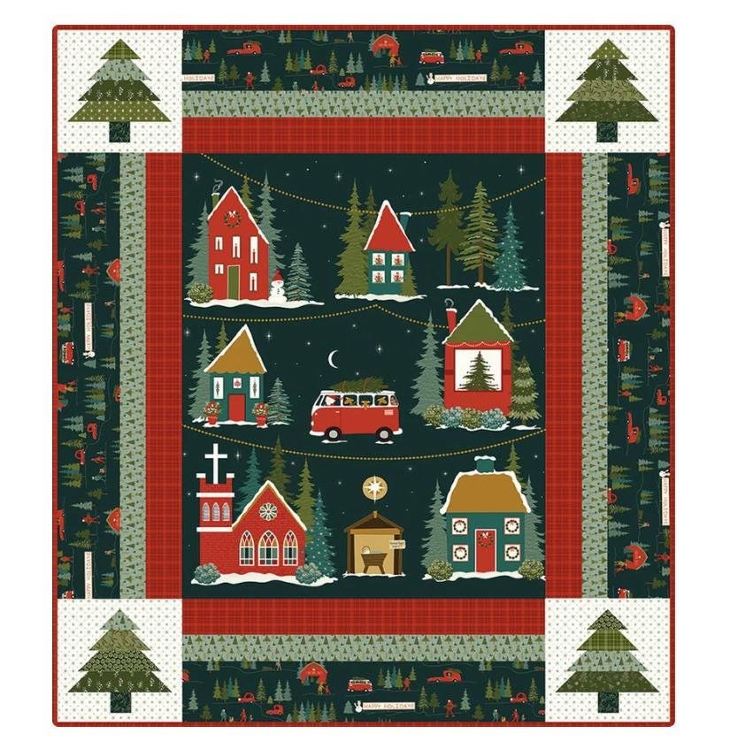Christmas Is In Town Panel Boxed Quilt Kit - Sandy Gervais - Riley Blake Designs