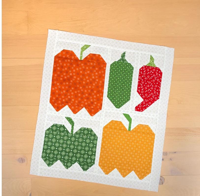 Calico Quilt Seeds Peppers Quilt Pattern - Lori Holt - Bee in my Bonnet