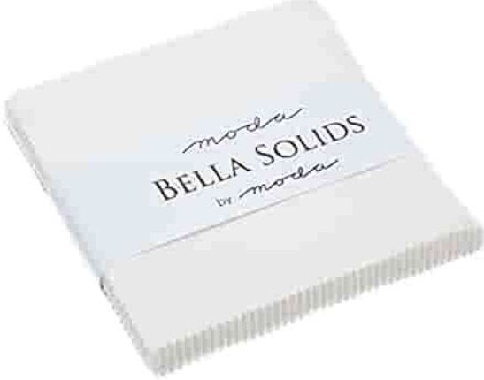 White Bella Solids Charm Pack 42/pkg. by Moda Fabrics